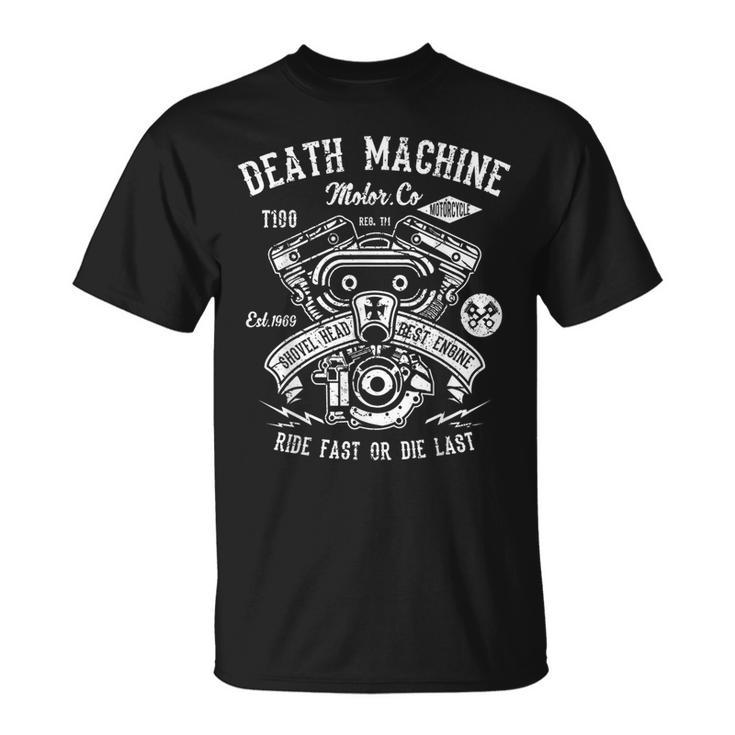 Death Machine Ride Fast Or Die Last ビンテージtシャツ Tシャツ