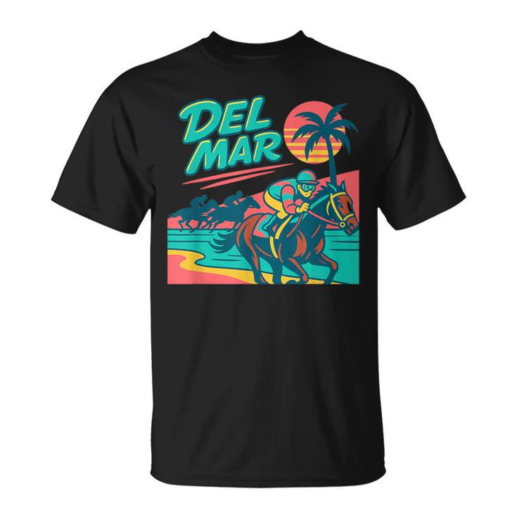 Del Mar 競馬 サラブレッドサンタアニタ競馬選手 Tシャツ