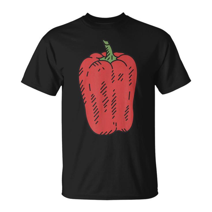 Manga Poivron Rouge Pour Jardiniers Jardiniers Amateurs T-Shirt
