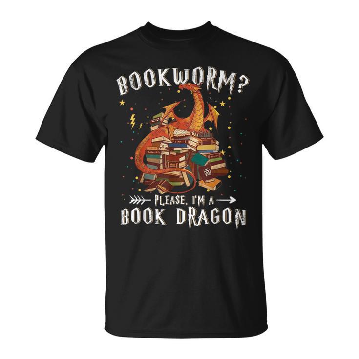 Dragon Book Shirt Bookworm Please I'm a Book Dragon T-Shirt