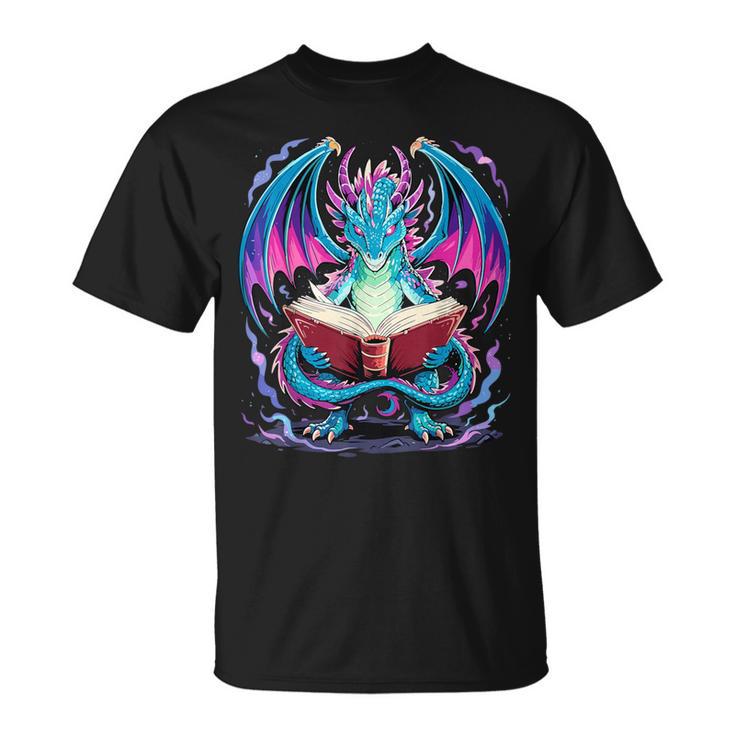 Dragon Reading Book Lover T-Shirt