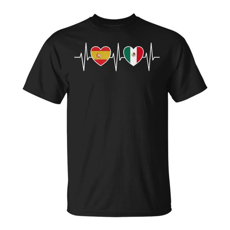 España Y México Banderas Banderas De México Camiseta unisex