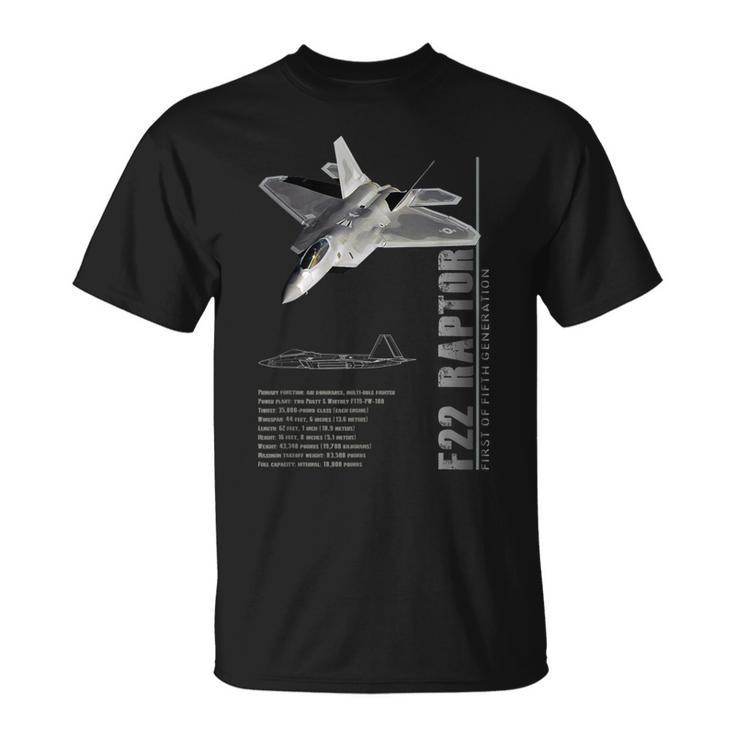 F-22 ラプター ジェット戦闘機仕様 Tシャツ
