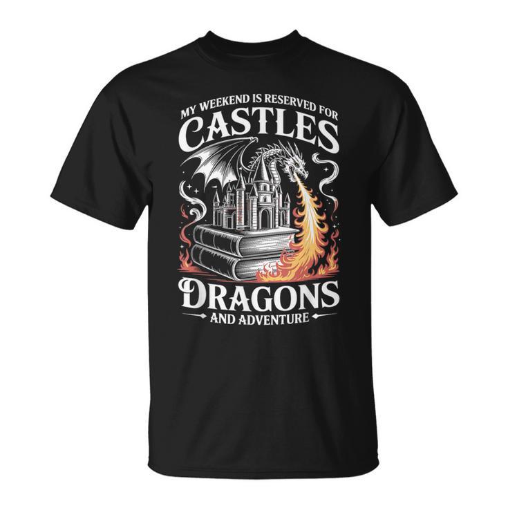 Fantasy Books Lover Bookish Fun Tee Book Club Dragon Reader T-Shirt