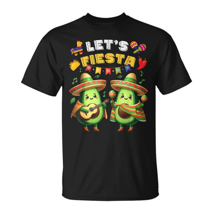 Lets Fiesta 5 De Mayo ポンチョ アボカド メキシカン パーティー メンズ レディース Tシャツ