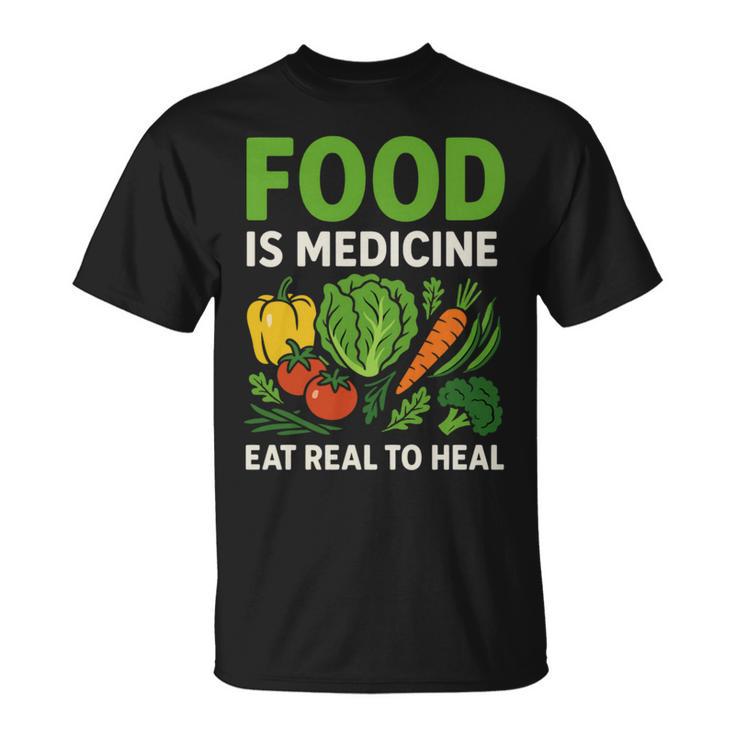 Food Is Medicineの栄養士、自然療法医栄養士へのギフト 長袖tシャツ Tシャツ