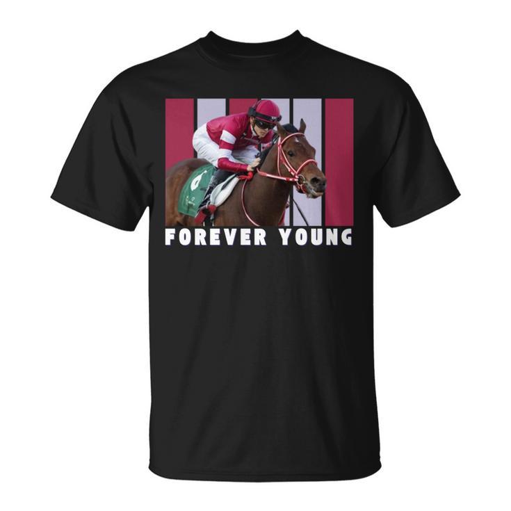 Forever Young Horse、競馬、デルマール、サンタアニタ 長袖tシャツ Tシャツ