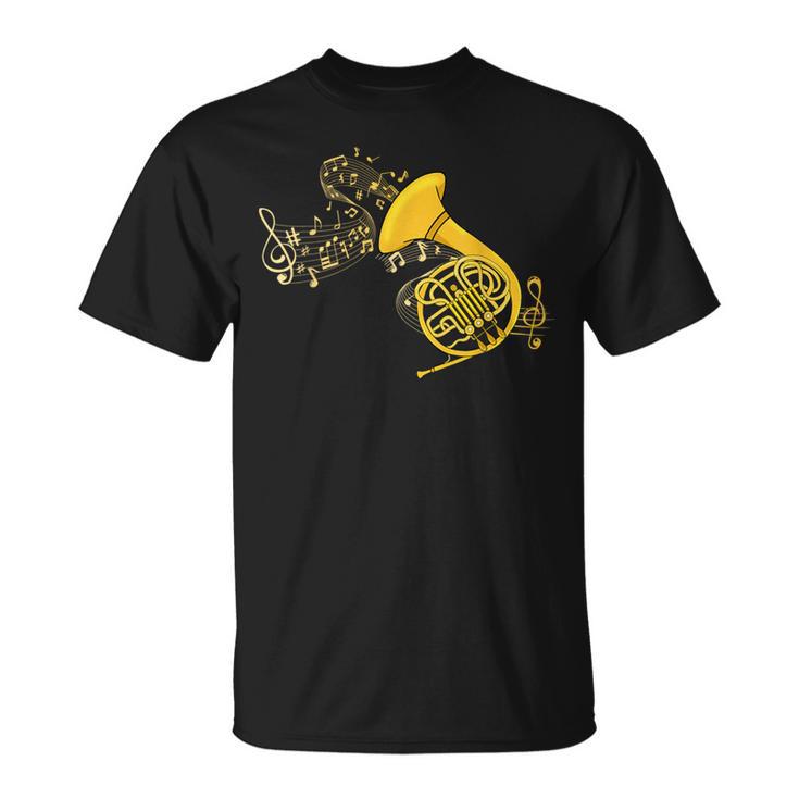 French Horn Music Lover ビッグバンド楽器 フレンチホーン Tシャツ
