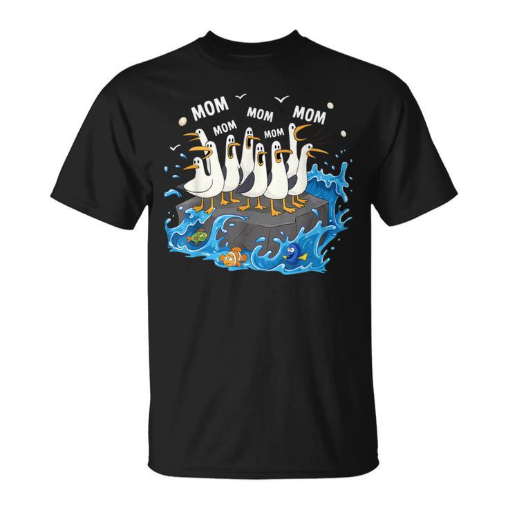 Mom Seagull Family Mother Lover Women T-Shirt Mom Seagull Family Mother Lover Women T-Shirt