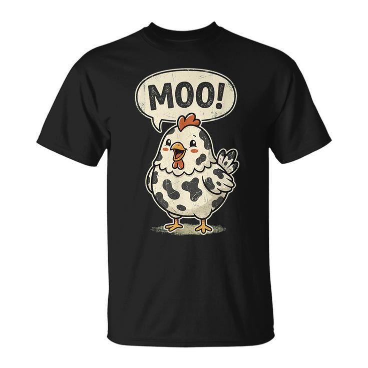 Moo 鶏 牛 農場 動物 ユーモア 男性 女性 キッズ 4 Tシャツ