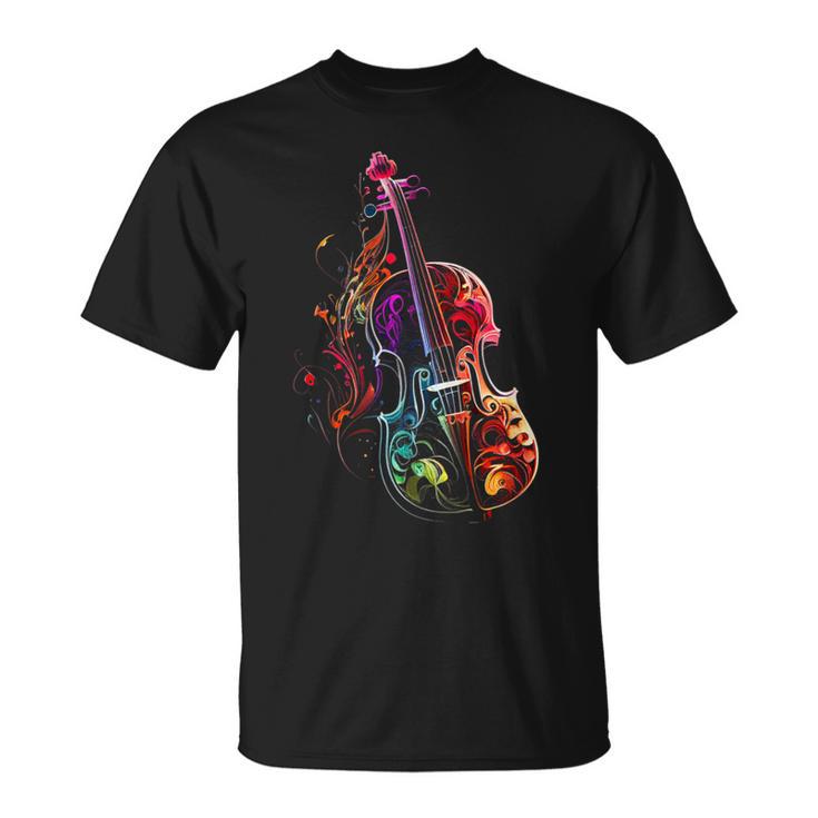 Geigen Farben Bunte Geigeioline Geschenk Füriolinisten T-Shirt