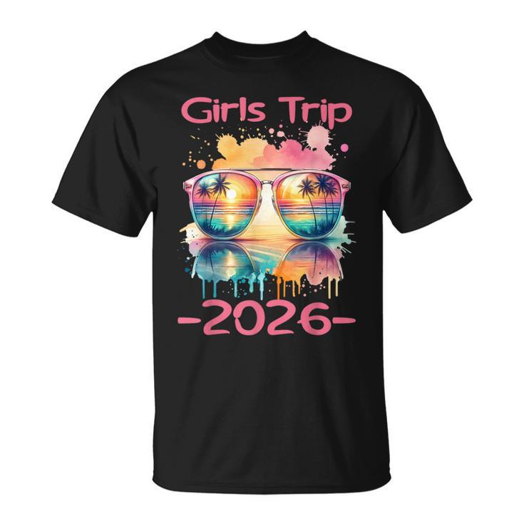 Girls Trip 2026 Urlaubonnenbrilleommer Palmentrand T-Shirt