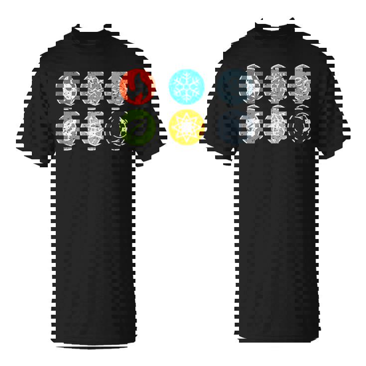 Gloomhaven Elements シンボル 火 氷 空 地球 ライトダーク Tシャツ