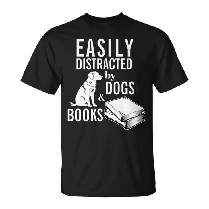 Golden Retriever Easily Distracted By Books And Dogs Premium Tri-Blend T-Shirt