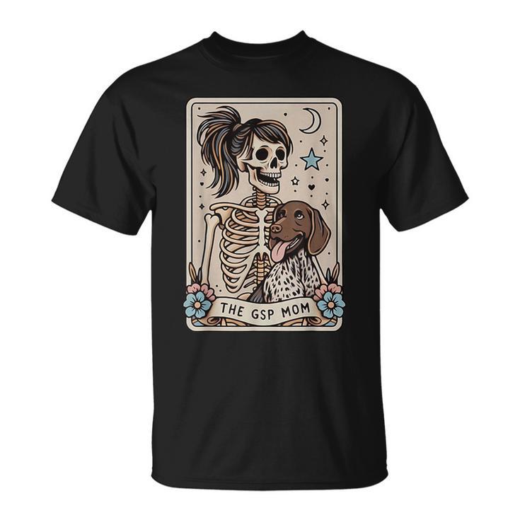 Gsp Mom German Shorthaired Pointer Mom Tarot Card Skeleton T-Shirt