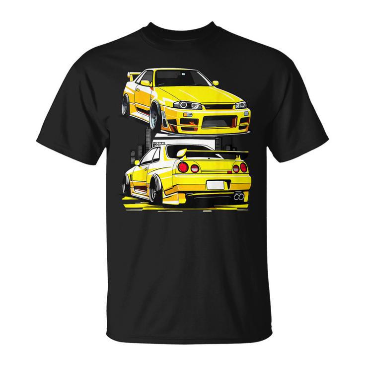 ブラック Gt R 32 Jdm スカイラインチューナー レーシングスタンス カードリフト Tシャツ