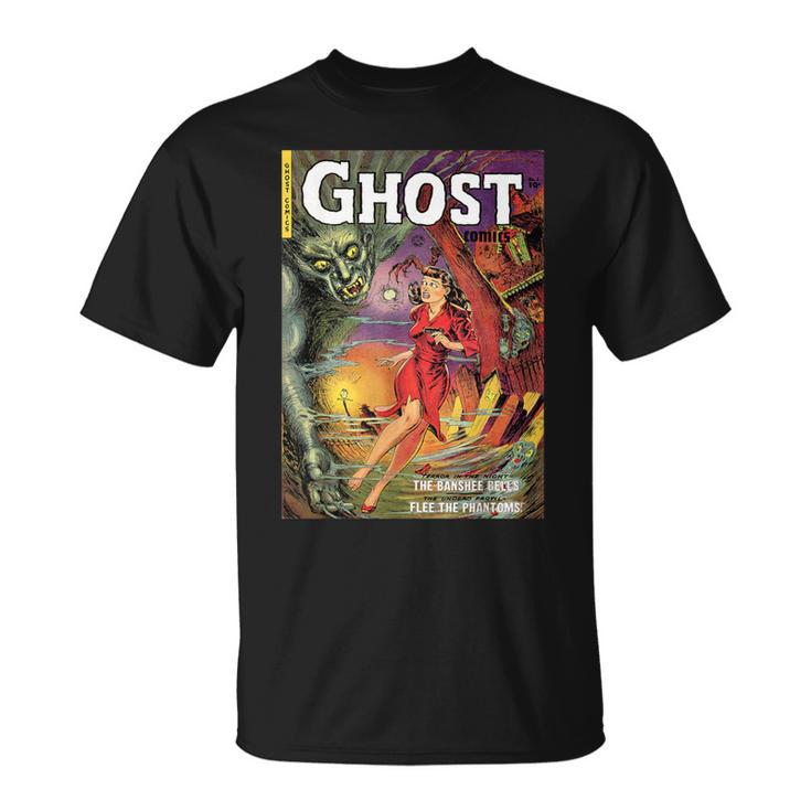 Halloween Horror Vintage Ghost Comic Book Retro Cartoon T-Shirt