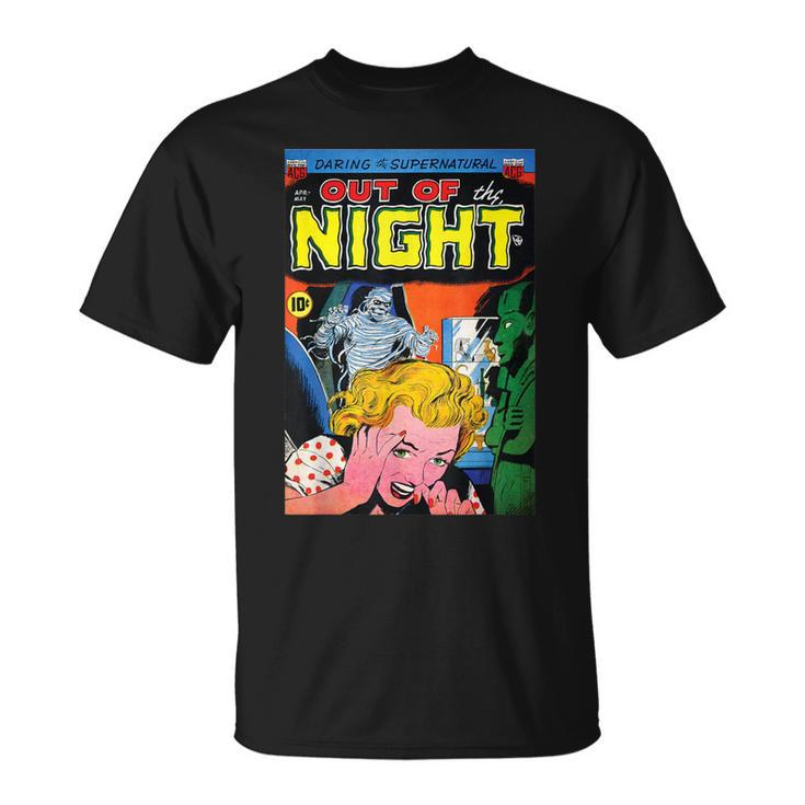 Halloween Horror Vintage Mummy Zombie Comic Book Retro T-Shirt