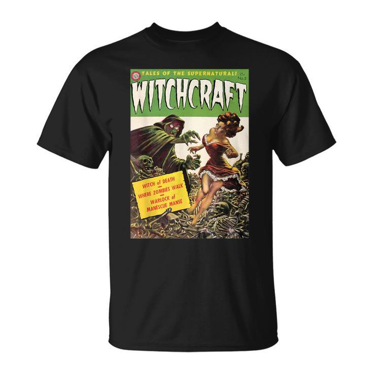 Halloween Horror Vintage Witch Zombie Comic Book Retro Scary T-Shirt