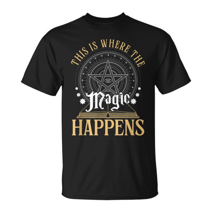 This Is Where Happens Magic Occult Mystic Book T-Shirt