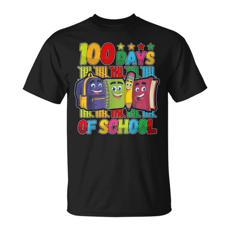 Happy 100 Day Of School Teacher Book 100 Days Of School T-Shirt