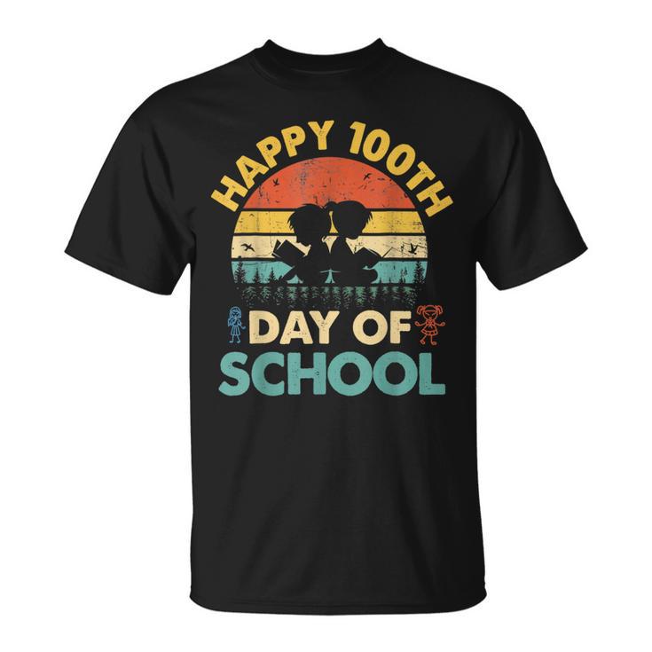 Happy 100th Day Of School Teacher Reading Book For Men Women Girls Kids T-Shirt