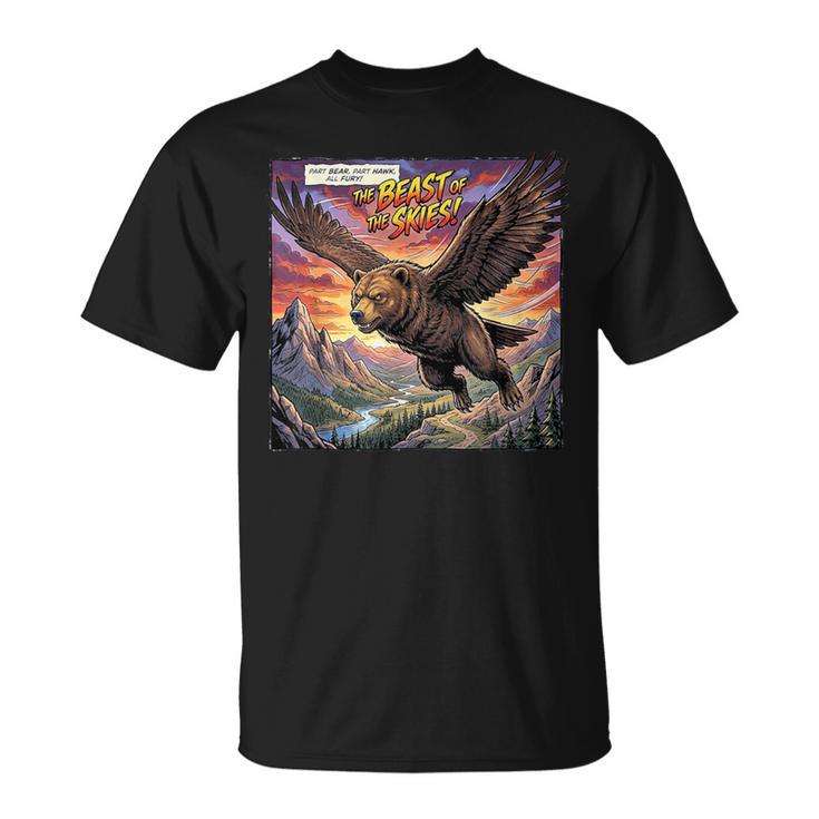 Hawk Bear Hybrid Comic Book Style T-Shirt