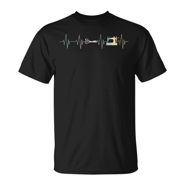 Heartbeat ミシンキルティングミシン。 Tシャツ
