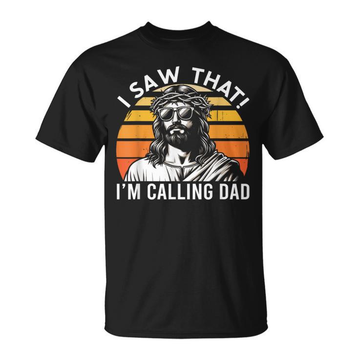 Hoisto Cheto Chiamando Papà Jesus Meme Christian Maglietta