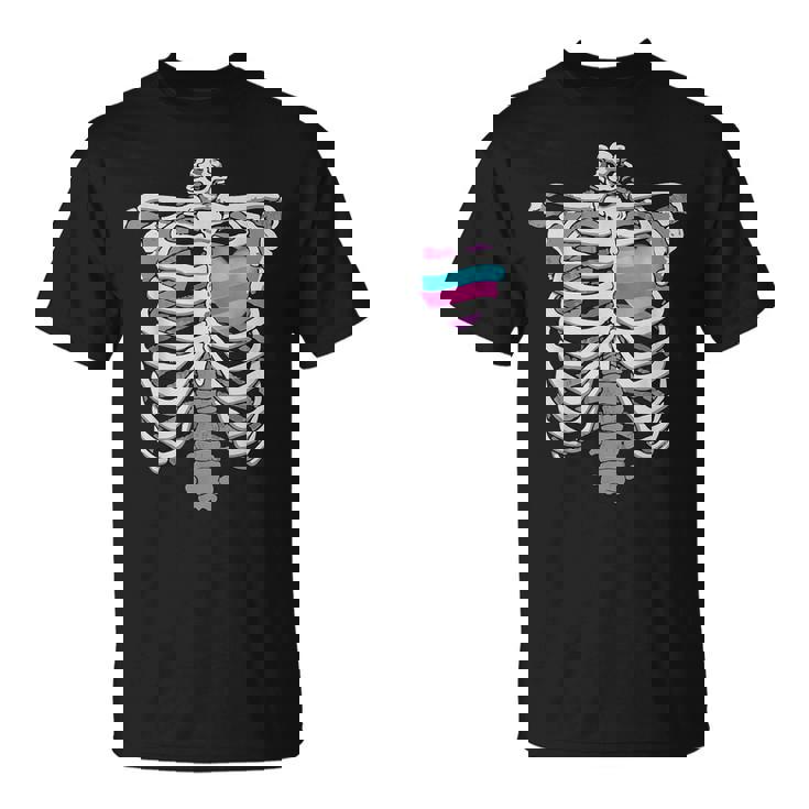 Intersex 心臓骨 誇り 両性的なプライドへのギフト Tシャツ