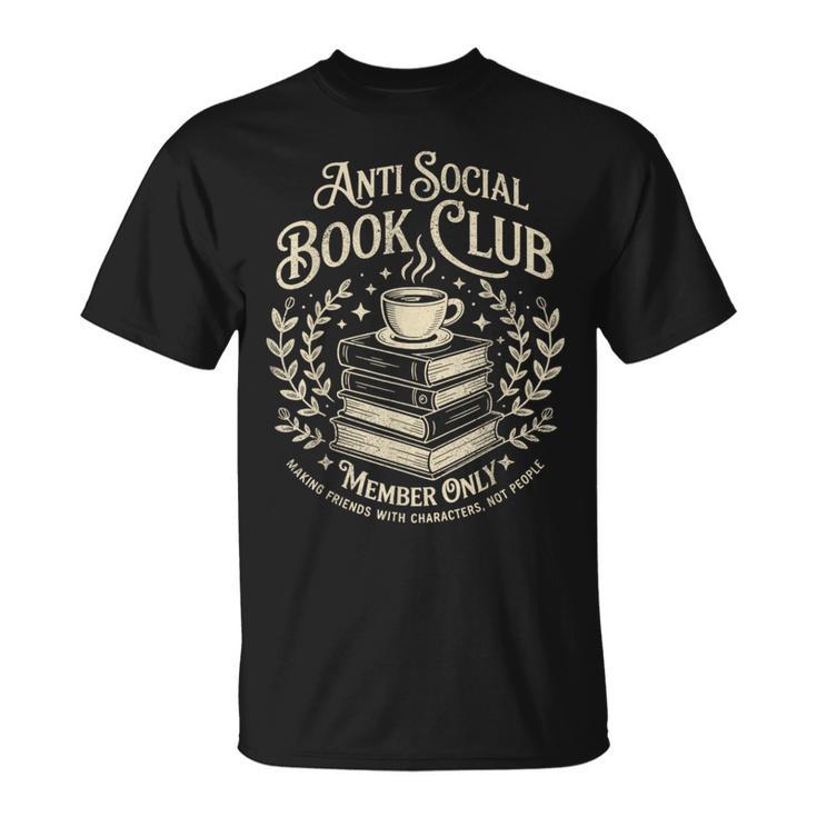 Introvert Books Club Member Coffee Book Lovers Vintage T-Shirt