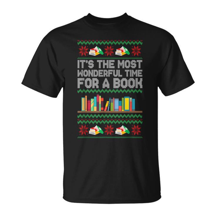 It's The Most Wonderful Time For A Book Xmas Bookworm Lover T-Shirt