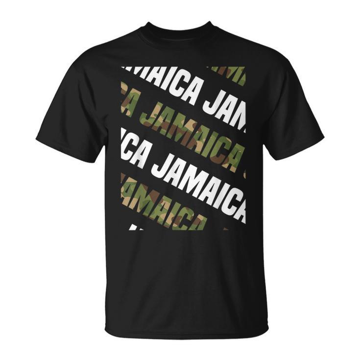Jamaicaカモ柄グリーンカモフラージュ Tシャツ