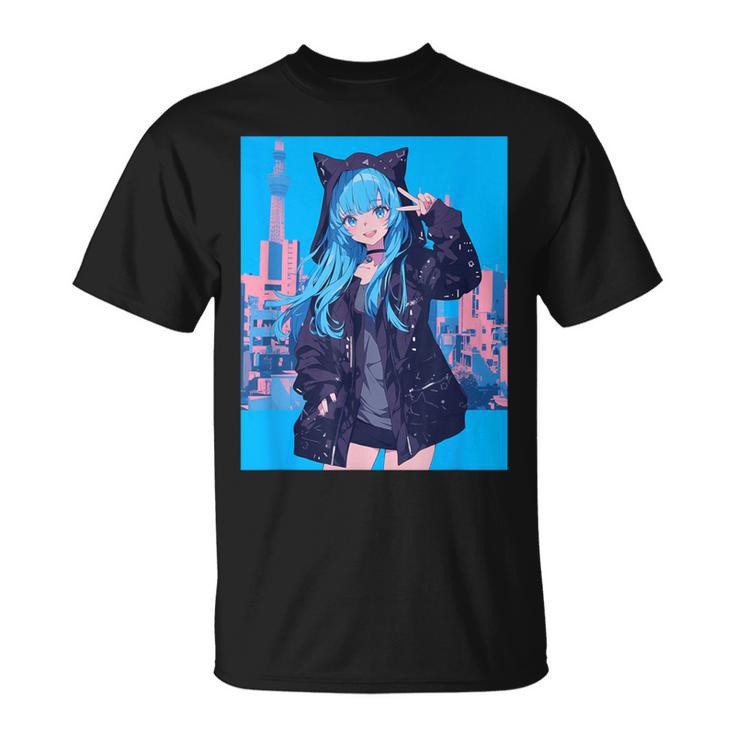 Japanese Anime Girl 日本のアニメの女の子 Tシャツ