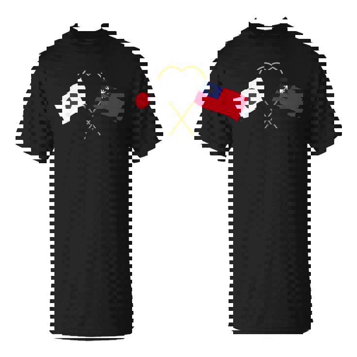 Japanese Flag Taiwanese Flag 台湾の遺産 台湾のルーツ 日本の国旗 台湾の国旗 Tシャツ