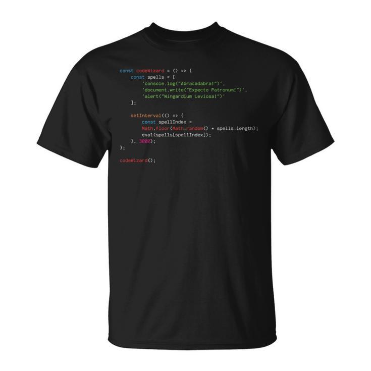 Javascript コードウィザード プログラミング構文 ウェブ開発者 Tシャツ