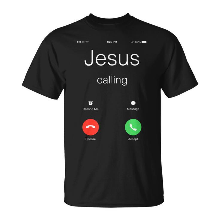 Jesus Calling Jesus Phone クリスチャンtシャツ Tシャツ