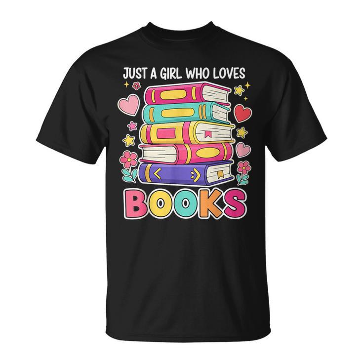 Just A Girl Who Loves Books Reading Library T-Shirt