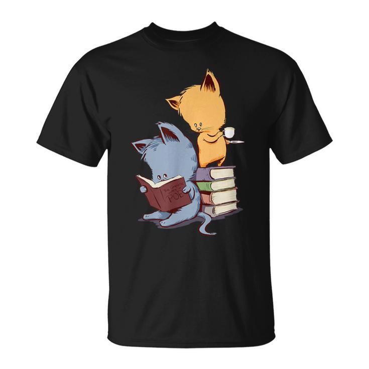 Kawaii Kittens Cats Tea And Books Cartoon Cat For Men Women Girls Kids T-Shirt Kawaii Kittens Cats Tea And Books Cartoon Cat For Men Women Girls Kids T-Shirt
