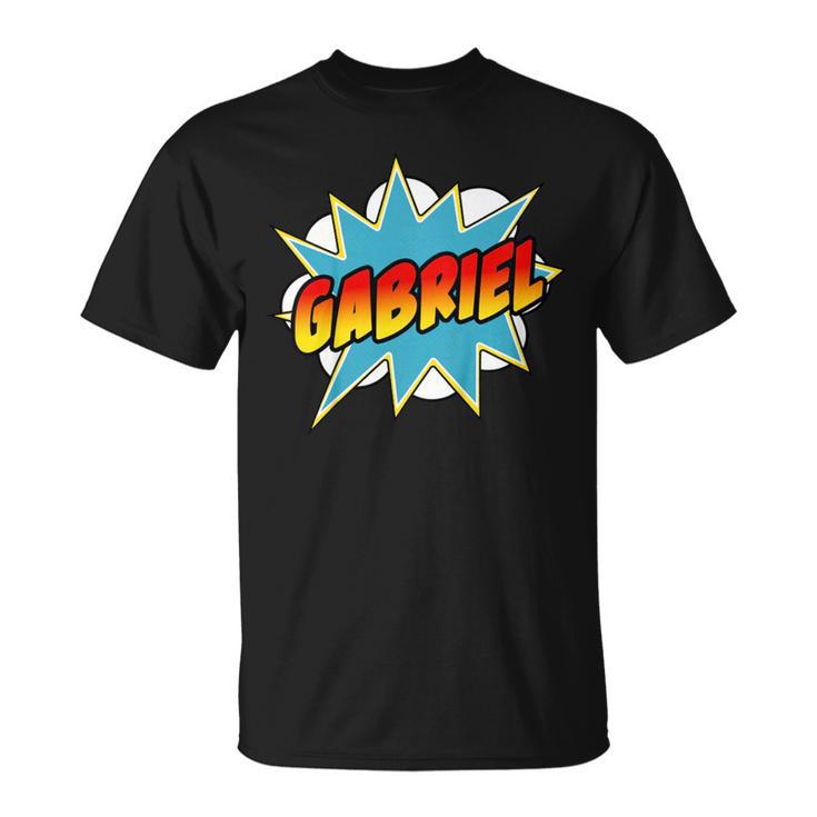 Kids Boys Gabriel Name Comic Book Superhero T-Shirt