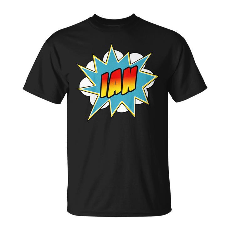 Kids Boys Ian Comic Book Superhero Name T-Shirt Kids Boys Ian Comic Book Superhero Name T-Shirt