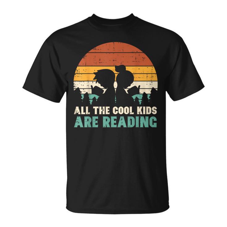 All Kids Are Reading Retro Read Book Lover Boys Girls Small T-Shirt