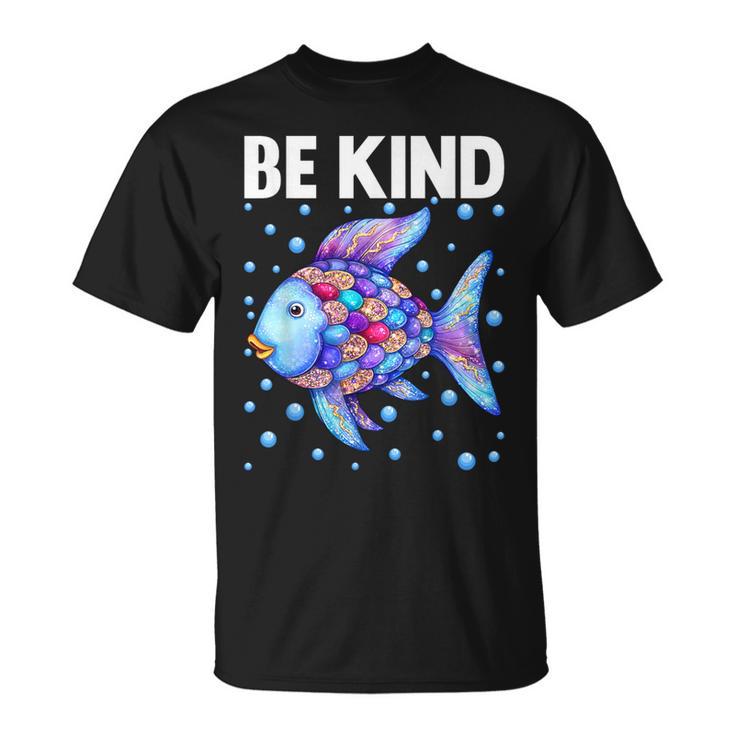 Be Kind Rainbow Scale Fish Teacher Reading Book Toddler T-Shirt