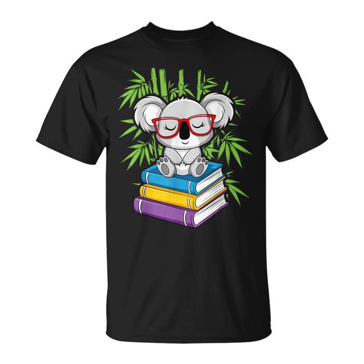 Koala Bear Librarian Reading Books Koala T-Shirt