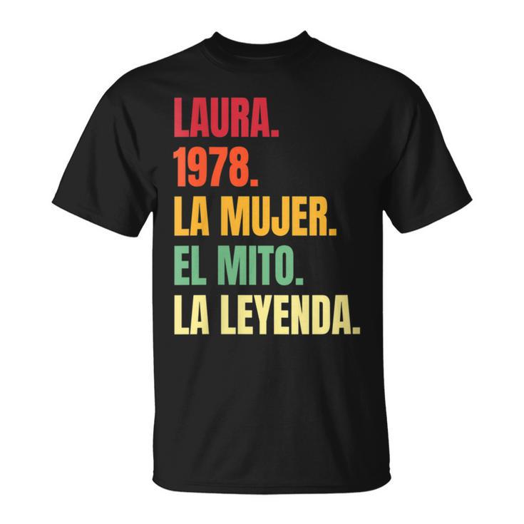 Laura 44 Cumpleaños Regalo Años Divertido Decoración Cuello Camiseta unisex