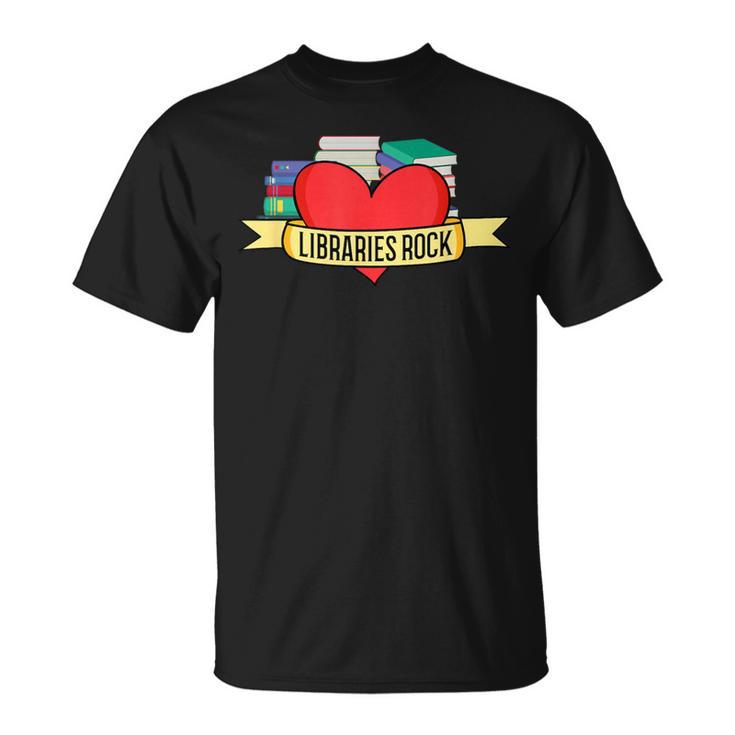 Librarian Library Assistant Libraries Rock Book Lover T-Shirt