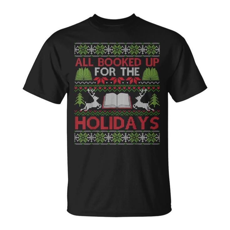 Librarian Ugly Christmas Shirt Book Lover Ugly Xmas Sweater T-Shirt
