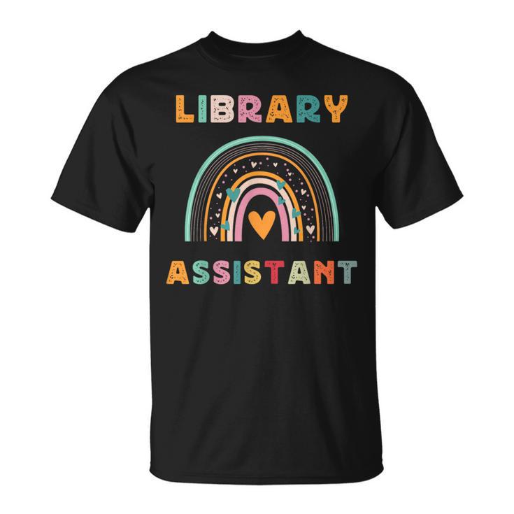 Library Assistant Funny Rainbow Reading Library Book Lover T-Shirt