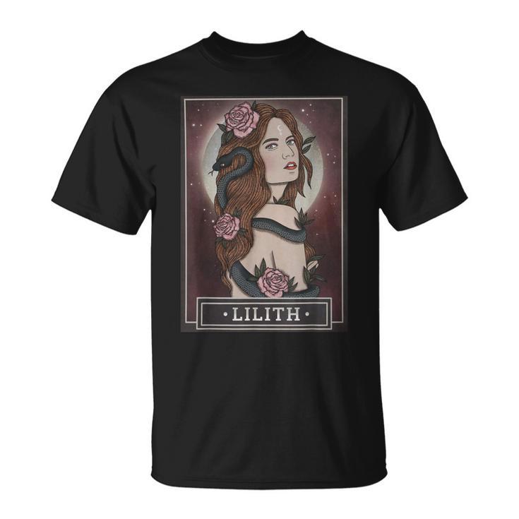 Lilith Goddess Tarot Card Book Of Shadows T-Shirt Lilith Goddess Tarot Card Book Of Shadows T-Shirt