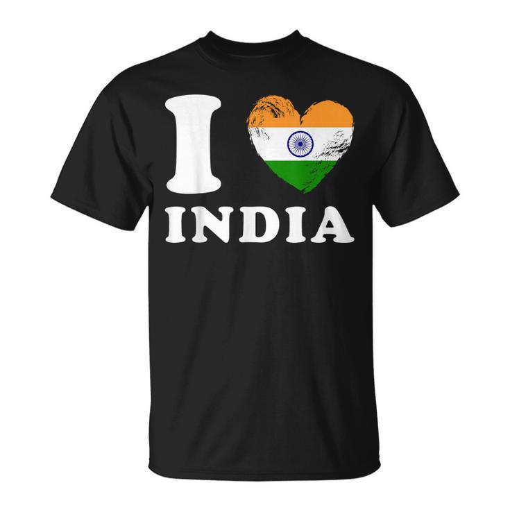 I Love India ハートフラッグインド Tシャツ